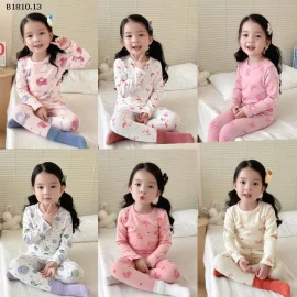 Bộ đồ ngủ cotton nguyên chất thu đông cho trẻ em loại A- sỉ giá 127k
