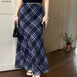 CHÂN VÁY SUÔNG DÀI KẺ HÃNG ANNA-Giá sỉ 145k