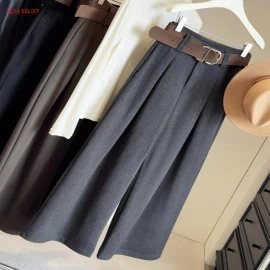 Quần âu len cạp cao ống rộng cho nữ-Giá sỉ 275k