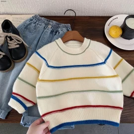 ÁO LEN KẺ SẮC MÀU -Giá sỉ 173k