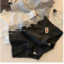 QUẦN LÓT BOXER PHỐI REN NỮ SỢI 10A KHÁNG KHUẨN  - Giá sỉ 70k/set 2c chọn màu size