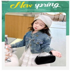 ÁO KHOÁC DENIM CHO BÉ GÁI -Giá sỉ 238k
