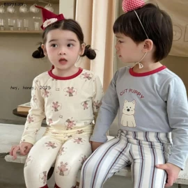 Bộ đồ ngủ cotton xoăn  nhà Hey Honey  thu đông cho bé trai và bé gái -: sỉ giá  size 90-110 giá 138k size 120-130 giá 150k size 140-150 giá 164k