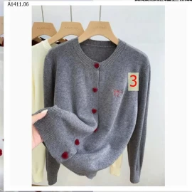 ÁO LEN CARDIGAN NÚT TIM KIỂU- sỉ 125k