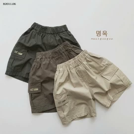 QUẦN SHORT TÚI HỘP IN CHỮ MUZIYOUYOU-Giá sỉ 143k