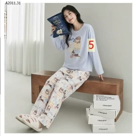 BỘ NGỦ DÀI TAY DỄ THƯƠNG CÓ LÓT NGỰC - sỉ 137k