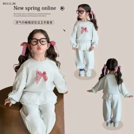 Set đồ nỉ len ren cho bé gái 2025-sỉ 269k