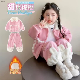 Bộ đồ lót lông cừu tai mèo cho bé gái Thu/Đông 2025- giá sỉ 305k