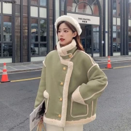 Áo khoác lông cừu ngắn màu hồng dành cho nữ - sỉ giá 305k