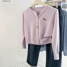 ÁO LEN CARDIGAN THÊU HÌNH CÚN-Giá sỉ 148k