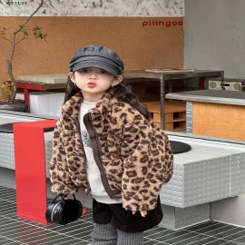 Áo khoác cotton dày dặn họa tiết da báo NHÀ AMBB- Giá sỉ  sz 90-150: 297k  sz 160:  321k  sz 170 : 349k