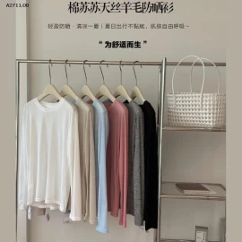 ÁO THUN DÀI TAY TENCEL CHỐNG NẮNG NỮ  - sỉ 104k