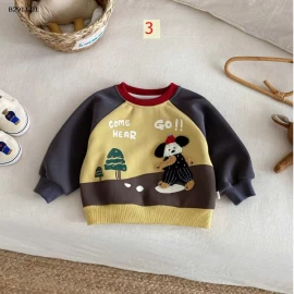 ÁO NỈ LÓT LÔNG HOẠT HÌNH CHO BÉ - Giá sỉ số 1,2: 140k  số 3.4: 150k 