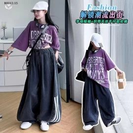 SÉT ÁO TÍM MIX QUẦN HIPHOP BÉ GÁI-sỉ Áo : 160k           Quần : 204k
