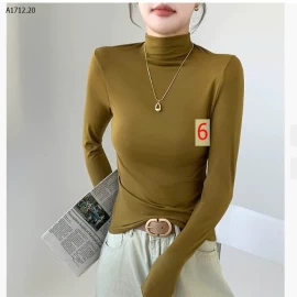 Áo thun dài tay cổ lửng H528 dành cho nữ- sỉ giá 75k