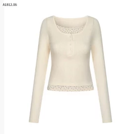 Áo thun dài tay hai mảnh cổ chữ U H822  - sỉ giá 137k