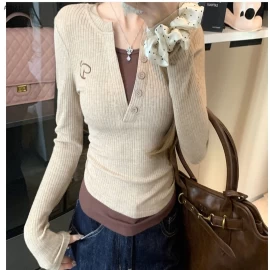 Áo thun crop top dài tay kiểu Mỹ- sỉ giá 197k