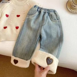Quần jean be gái lót lông - sỉ 155k