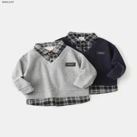 ÁO NỈ PHỐI CỔ KẺ SƠ MI WAPYPY-sỉ 130k