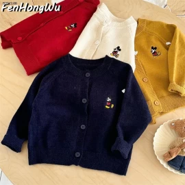 ÁO LEN CARDIGAN THÊU MICKEY- sỉ 135k