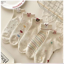 TẤT MUỐI TIÊU  TONE HỒNG  - Giá sỉ 63k/ combo 10đ mix màu