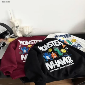 Áo nỉ lót lông cừu cho trẻ em, áo dài tay ấm áp và thời trang kiểu Hàn Quốc-Giá sỉ  loại thường 155k loại lót nhung 175k