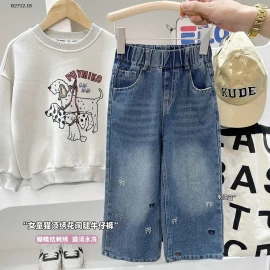 QUẦN JEAN THÊU NƠ BÉ GÁI KACADY  - sỉ 154k