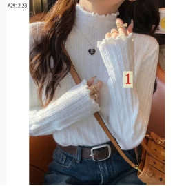   Áo len dệt kim cổ lửng màu trơn nhà KANING-Giá sỉ 139k