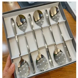 BỘ 6 MUỖNG INOX ERNESTO.S CAO CẤP – SANG TRỌNG, DÀY DẶN, CẦM SƯỚNG TAY - sỉ 60k