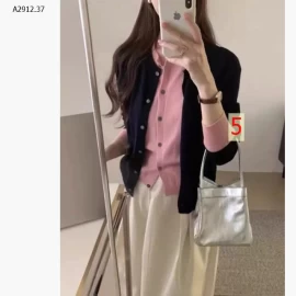 Áo khoác cardigan dệt kim cổ tròn cài cúc -Giá sỉ 190k 