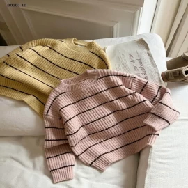 ÁO LEN KẺ AMBB CỔ TRÒN 25K143- Giá sỉ 90-150: 198k  160: 215k 