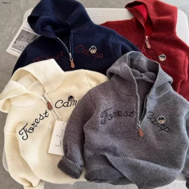 ÁO HOODIE LEN KHÓA CỔ LÓT LÔNG  - sỉ 193k