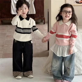  ÁO POLO DÀI TAY PHỐI MÀU CHO BÉ-Giá sỉ 152k