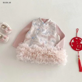 Set Đầm Tết cổ điển cho bé gái- giá sỉ 335k