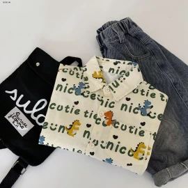 SƠ MI DÀI TAY IN HÌNH BT-Giá sỉ 156k