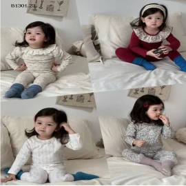 BỘ NGỦ GIỮ NHIỆT MẶC NHÀ CUTE CHO BÉ-Giá sỉ 164k