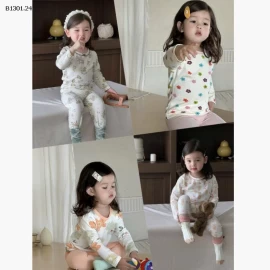 BỘ NGỦ GIỮ NHIỆT MẶC NHÀ CUTE CHO BÉ-Giá sỉ 145k