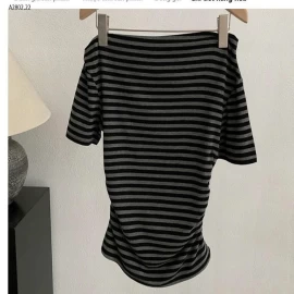 ÁO THUN KẺ TRỄ VAI CHO NỮ  - sỉ 137k