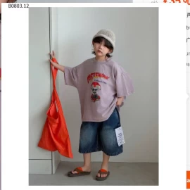 ÁO THUN TÍM MIX SHORT JEANS MÁC TÚI- Giá sỉ áo 180k, short jeans 187k