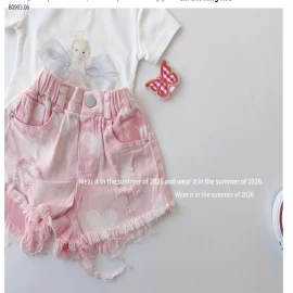 SHORT HỒNG TRÁI TIM TUA GẤU T&Q KIDS - sỉ 195k