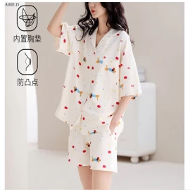 BỘ PIJAMA CỘC NỮ KÈM BRA  - sỉ 235k