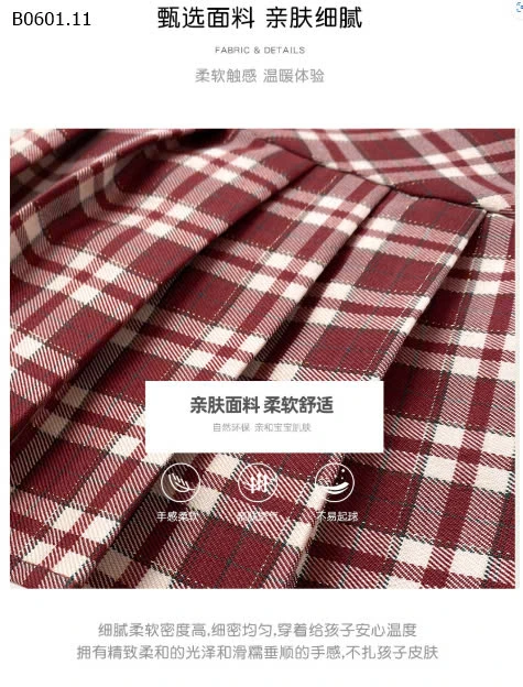 Bộ hai món áo khoác dệt kim váy sọc Cherrycoco- sỉ 304k