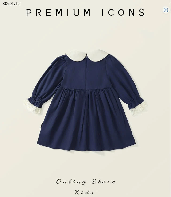 Váy baby doll kiểu Pháp Cổ Thêu Thỏ Thu Đông-sỉ 142k