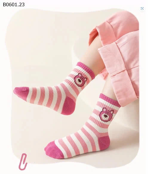 Sét 10 đôi tất gấu dâu- Sỉ 56k/ 1 sét 10 đôi