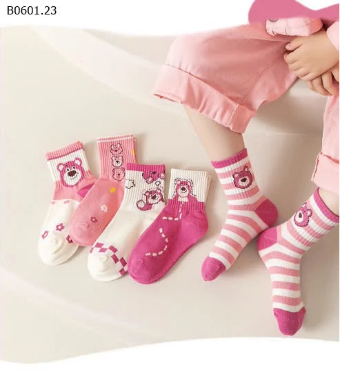 Sét 10 đôi tất gấu dâu- Sỉ 56k/ 1 sét 10 đôi