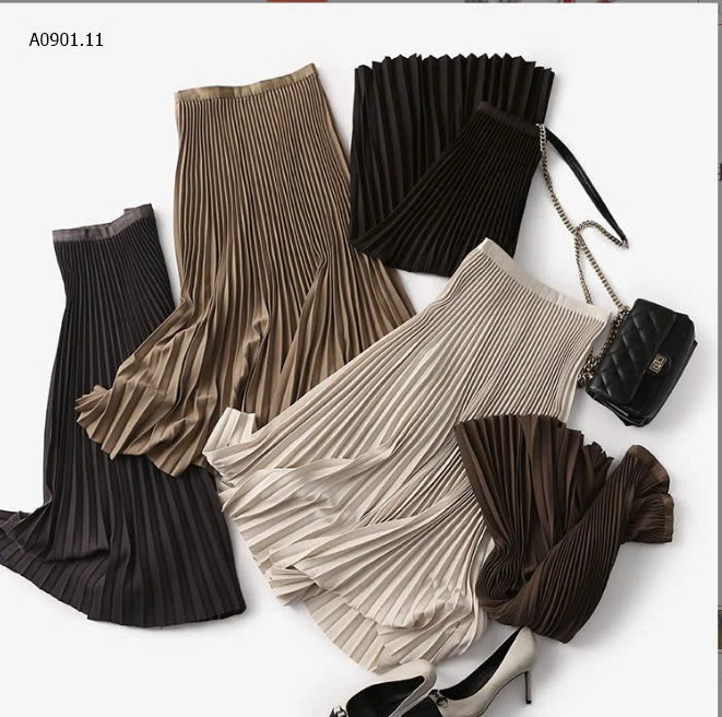 CHÂN VÁY MIDI XẾP LY-sỉ 105k