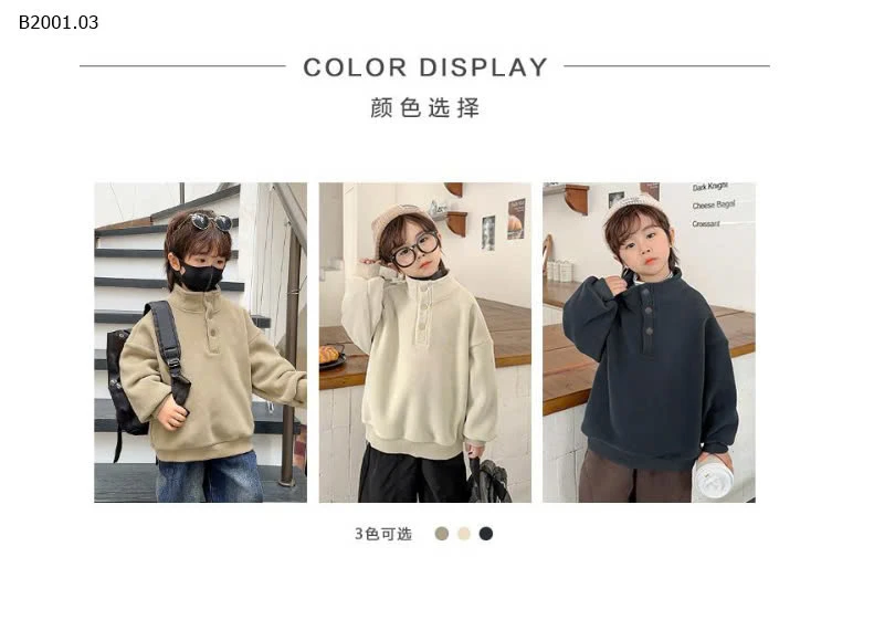 ÁO NỈ LÔNG CỪU CỔ ĐỨNG-sỉ 122k