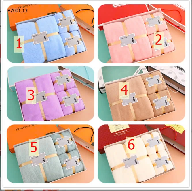SET HỘP 3 KHĂN TẮM SAN HÔ-sỉ 83k/set