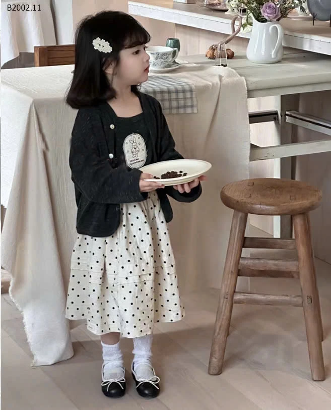 SET ÁO CARDIGAN MIX CHÂN VÁY  - sỉ áo 160k váy 140k