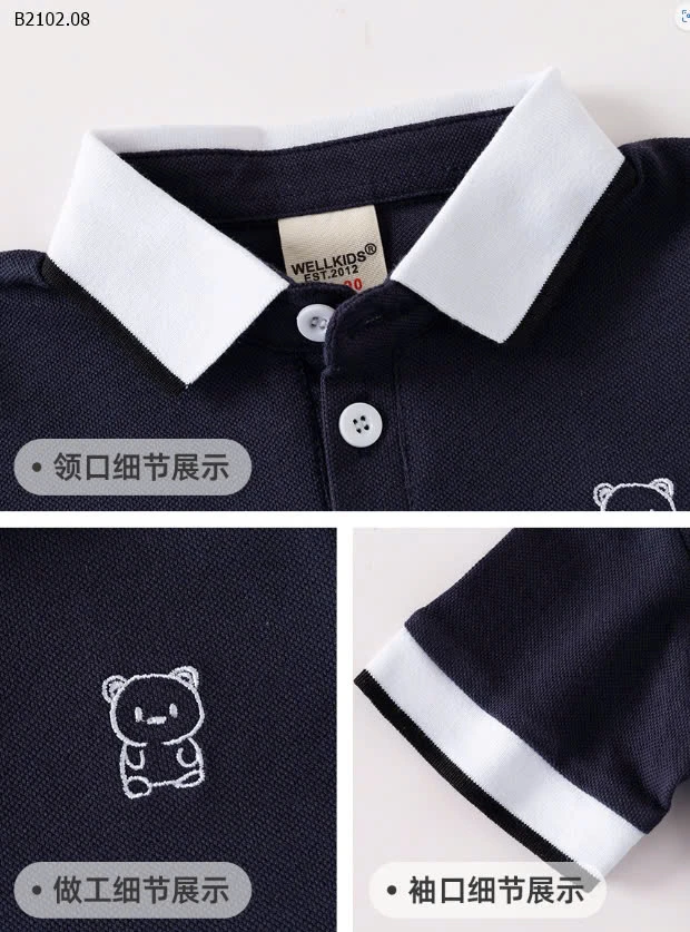 ÁO POLO thêu tay lửng-Sỉ 93k